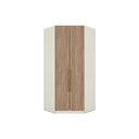 Ver imagem 1 de Guarda Roupa Closet Solteiro de Canto Oblíquo Mc05 Seletto C- 2 Portas e 3 Gavetas Areia-jequitib
