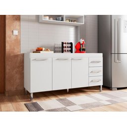 Cozinha Completa 3 Gavetas 8 Portas Branco Grecia Casa Moderna - 5
