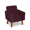 Ver imagem 2 de Mini Poltrona Cadeira Infantil Nina de Criança Suede Bordo Pés Palito
