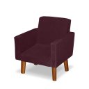 Ver imagem 4 de Mini Poltrona Cadeira Infantil Nina de Criança Suede Bordo Pés Palito