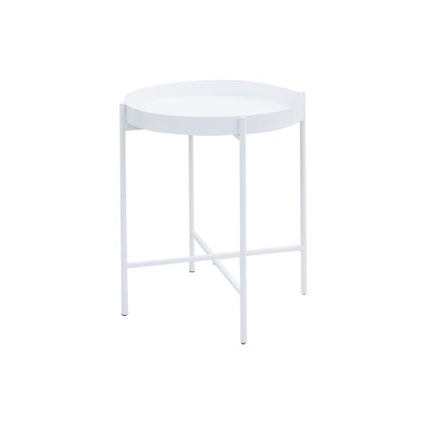 Mesa de Apoio Bandeja Sofá Cama Redonda 40x50cm Média Collie Studio Metal Madeira Mesa Collie 40x50c