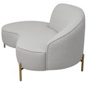 Ver imagem 4 de Sofá Curvo 2 Lugares 150cm Braço Esq. Thommy Pés Ouro Bouclé Cinza Claro - Nexta Casa