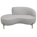 Ver imagem 3 de Sofá Curvo 2 Lugares 150cm Braço Esq. Thommy Pés Ouro Bouclé Cinza Claro - Nexta Casa