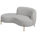 Ver imagem 1 de Sofá Curvo 2 Lugares 150cm Braço Esq. Thommy Pés Ouro Bouclé Cinza Claro - Nexta Casa