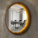 Ver imagem 1 de Espelho Iluminado com Moldura em Madeira Decoração para Salas, Escritórios e Quartos