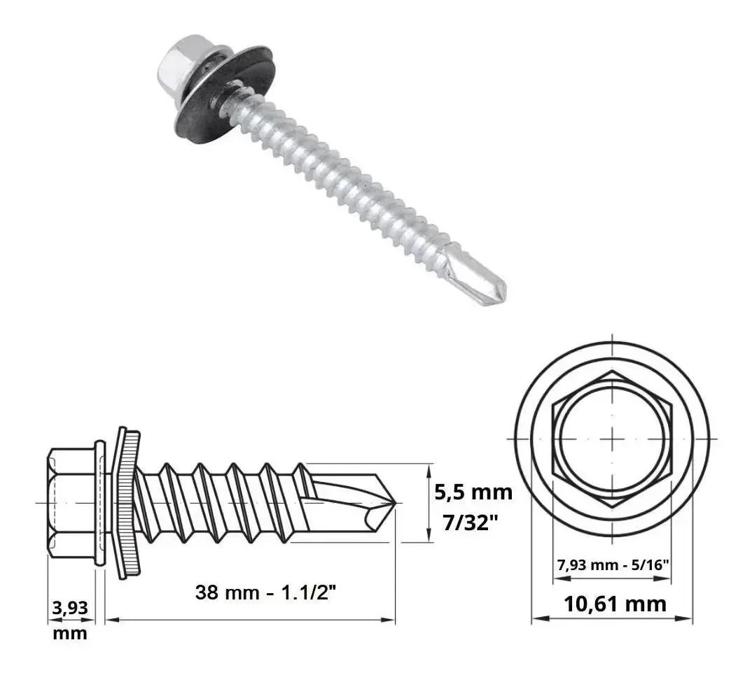 Ver imagem 2 de Parafuso Auto Brocante 3/8 X 1.1/2" - Cx C/100 Unid