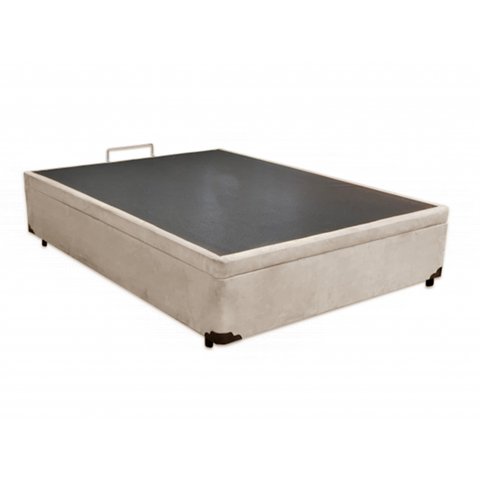 Cama Baú Casal Bege Suede