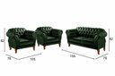 Ver imagem 6 de KIt Sofá Dom Pedro Chesterfield 2 Lugares + 2 Poltronas Decoração Recepção Sala - Couríssimo Verde