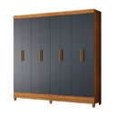Ver imagem 1 de Guarda Roupa Marajo Grande Quarto Casal 8 Portas 2 Gavetas Freijo com Cinza