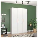 Ver imagem 2 de Guarda-roupa Casal 3 Portas 4 Gavetas Paris Branco Caemmun