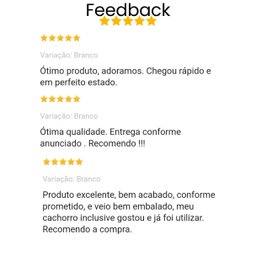Comedouro Elevado Gato Cachorro Pet Mdf Luke - Inox - Branco - 6