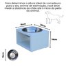 Comedouro Elevado Gato Cachorro Pet Mdf Luke - Inox - Branco - 2