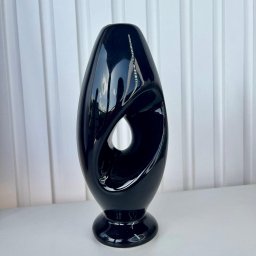 Decoração sala vaso escultura preto abstrato moderno - 4