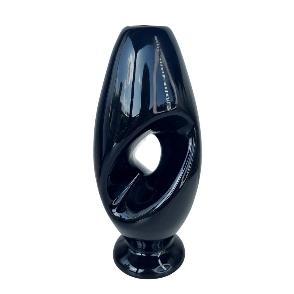 Decoração sala vaso escultura preto abstrato moderno