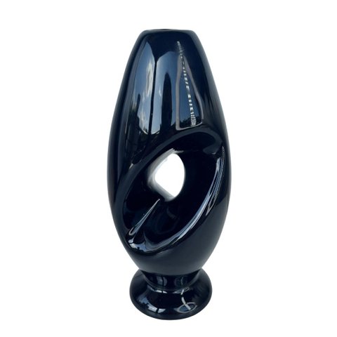 Decoração sala vaso escultura preto abstrato moderno