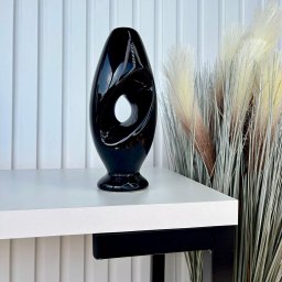 Decoração sala vaso escultura preto abstrato moderno - 3
