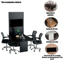 Ver imagem 7 de Mesa de Reunião Retangular com Painel 6 Lugares Moderno MDP 136cm Preto Tecnomobili