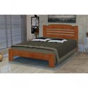 Ver imagem 1 de Cama Queen Size Dubai de Madeira Maciça Angelim Pedra/tauari - Cor Mel