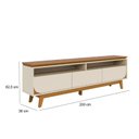 Ver imagem 6 de Estante Home Theater com Bancada Suspensa Luna 30com Cristaleira Marina Cinamomo Off White - Madetec
