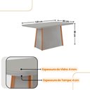 Ver imagem 4 de Mesa de Jantar Diane 120cm Tampo Mdf Vidro Cadeiras Eloise Moderna Veludo Capuccino Off White