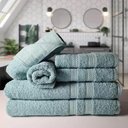 Ver imagem 2 de Jogo De Toalha 4 Banhos 4 Rostos 4 Grande Grossa Cinza Verde