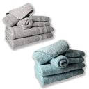 Ver imagem 1 de Jogo De Toalha 4 Banhos 4 Rostos 4 Grande Grossa Cinza Verde