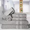 Ver imagem 3 de Jogo De Toalha 4 Banhos 4 Rostos 4 Grande Grossa Cinza Verde