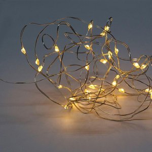 Fio de Luz Fada Cordão de Led 5m 50 Leds a Pilha Taschibra 3000k Luz Quente