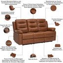 Ver imagem 4 de Kit Poltronas Cinema 2 e 3 Lugares Reclinável Elétrica com Massagem Montelli L07 Couríssimo