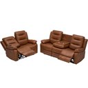 Ver mais imagens de Kit Poltronas Cinema 2 e 3 Lugares Reclinável Elétrica com Massagem Montelli L07 Couríssimo