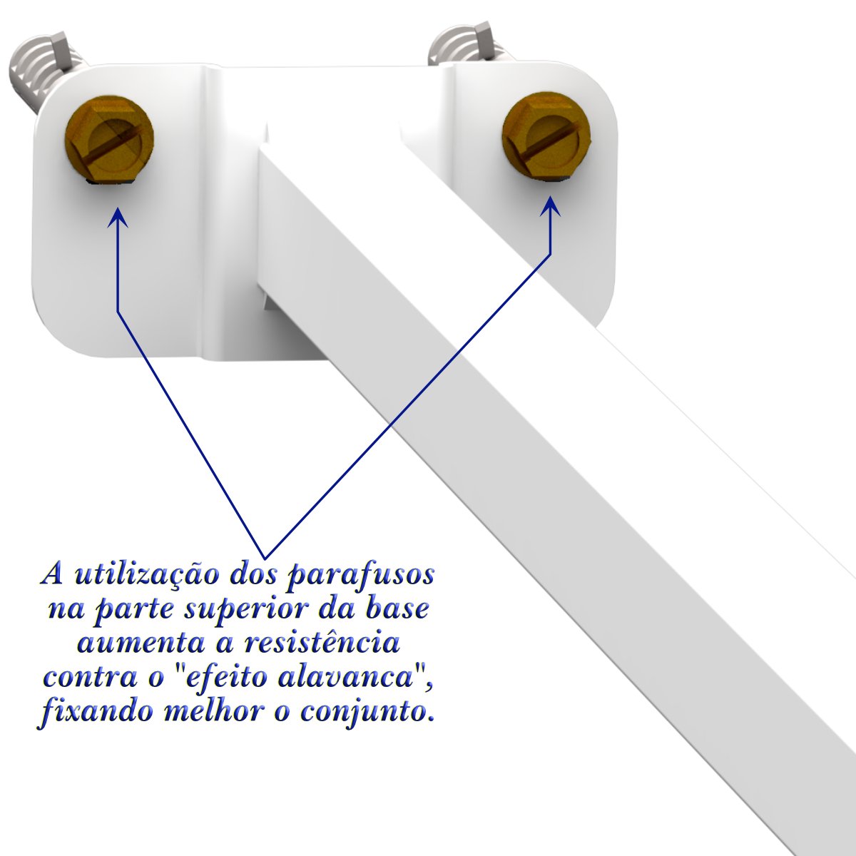 Suporte Refletor Base Reta Braço 60 Cm Branco - 8