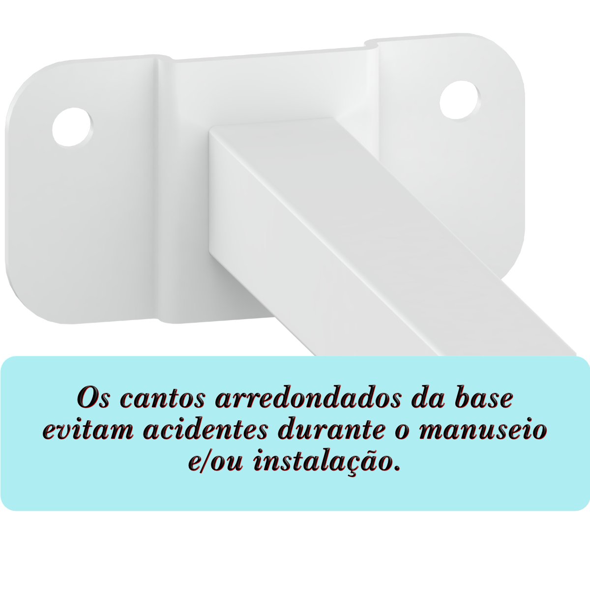 Suporte Refletor Base Reta Braço 60 Cm Branco - 2