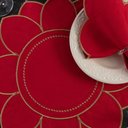 Ver imagem 3 de Jogo Americano com Guardanapo 12 Peças Bordado Girassol: Vermelho