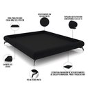 Ver imagem 4 de Cama Casal King Base Box Pés de Ferro Estilo Industrial 210cm Otto P05 Veludo Preto- Lyam Decor