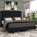 Ver imagem 2 de Cama Casal King Base Box Pés de Ferro Estilo Industrial 210cm Otto P05 Veludo Preto- Lyam Decor