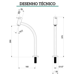 Torneira para Lavatório de Mesa Bica Alta Basic Celite - 5