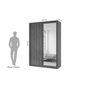 Ver imagem 3 de Guarda-roupa Modulado Evolution 2 Portas de Correr com 3 Gavetas Cabideiro e Prateleiras 1,60 Cm