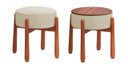 Ver imagem 1 de Puff Decorativo Redondo Luxo - Tecido Linho Palha