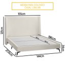 Ver imagem 3 de Kit Cabeceira e Base Cama Box Orgânica Montreal 144x205cm Casal Bouclê - Sofa Store:bouclê Bege Clar