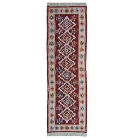 Passadeira 1,80 Kilin Gashgai 60x180 Dupla Face Tribal 2 Red