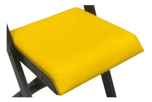 Conjunto Mesa Dobrável 120x70 C/4 Cadeiras Estofadas Amarelo - 6