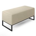 Ver imagem 1 de Puff Decorativo Para Sala de Estar Cléo W01 Base de Ferro 90 cm Linho Champagne - Lyam Decor