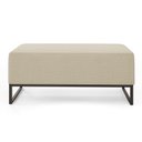 Ver imagem 3 de Puff Decorativo Para Sala de Estar Cléo W01 Base de Ferro 90 cm Linho Champagne - Lyam Decor