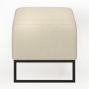 Ver imagem 6 de Puff Decorativo Para Sala de Estar Cléo W01 Base de Ferro 90 cm Linho Champagne - Lyam Decor