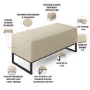 Ver imagem 4 de Puff Decorativo Para Sala de Estar Cléo W01 Base de Ferro 90 cm Linho Champagne - Lyam Decor