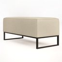 Ver imagem 7 de Puff Decorativo Para Sala de Estar Cléo W01 Base de Ferro 90 cm Linho Champagne - Lyam Decor