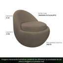 Ver imagem 4 de Poltrona Decorativa Orgânica Kaira Base Fixa Bouclé Marrom - Nexta Casa
