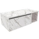 Ver imagem 1 de Gabinete de Banheiro 80 Cm com 1 Porta e Nicho Marina Mármore Branco