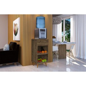 Balcão / Fruteira para Bebedouro Estilo Retrô com Gaveta Cor Canela Rm