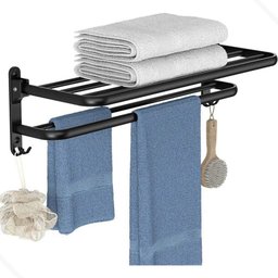 Porta Toalha Banho Rosto Retrátil Acessórios banheiro parede:preto - 2